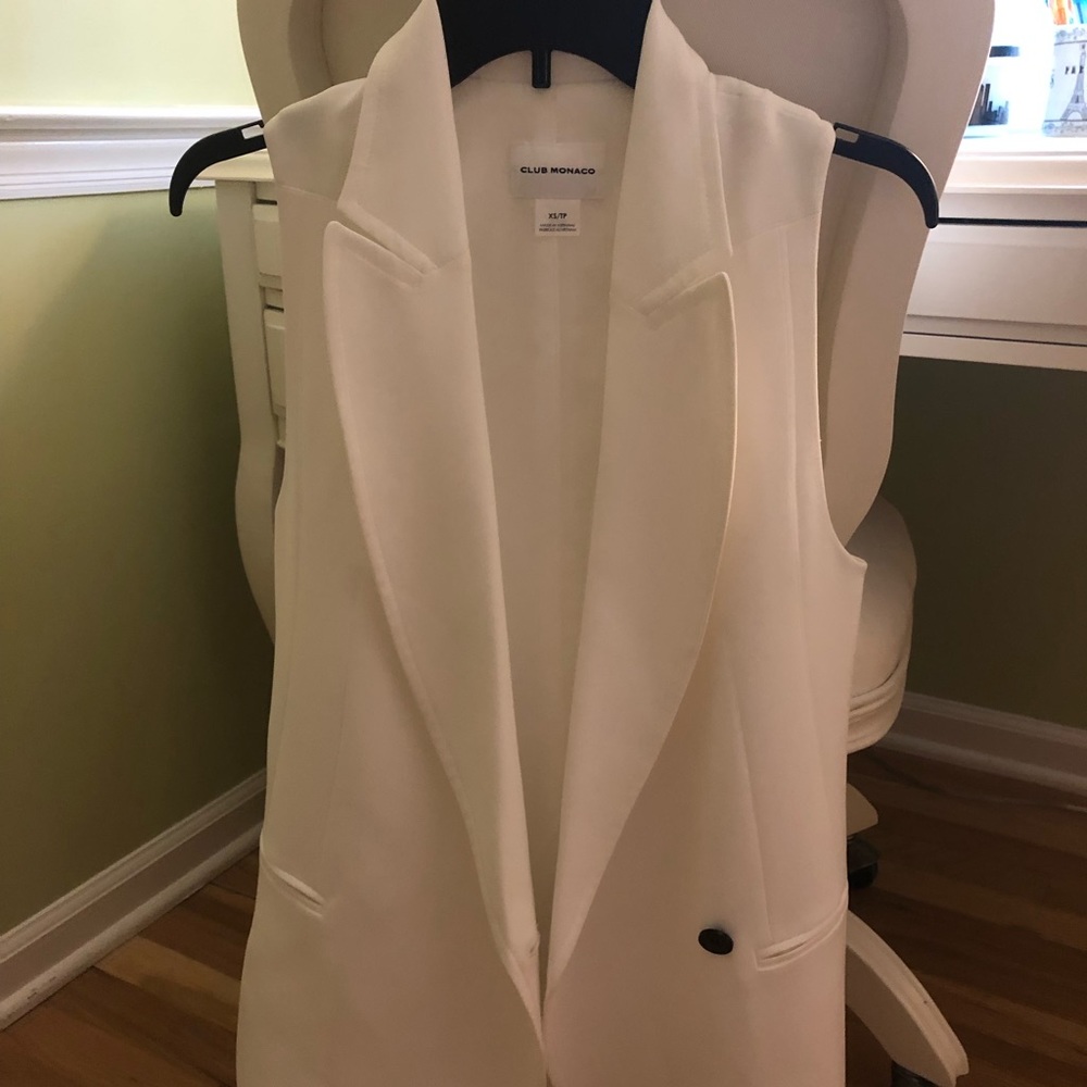 Club Monaco white blazer vest